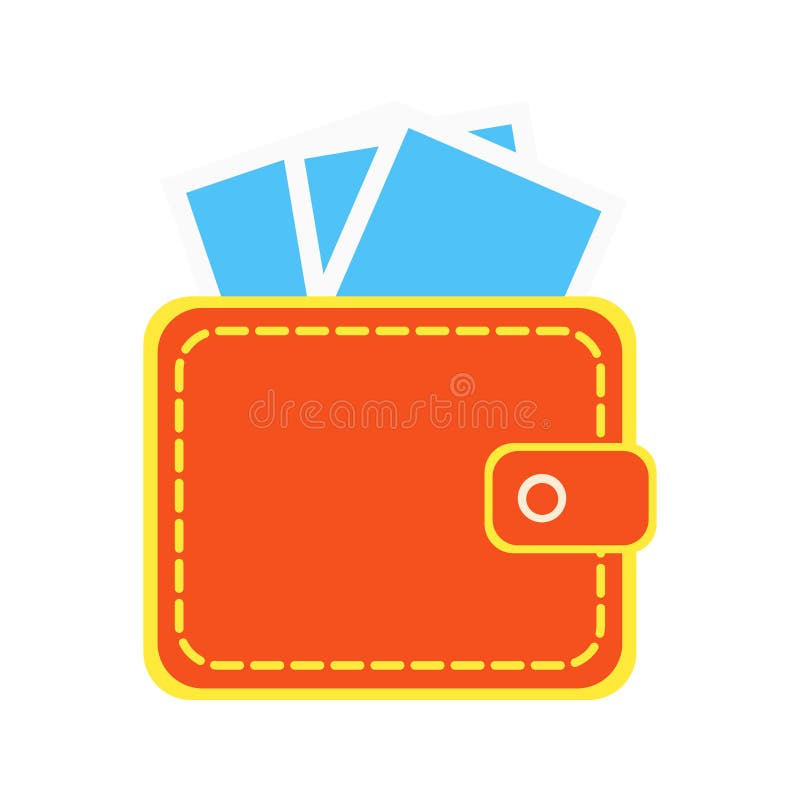 Wallet icon sign with paper money cash inside flat style design vector illustration stock illustration Wallet icon sign with paper money cash inside flat style design vector illustration stock illustration