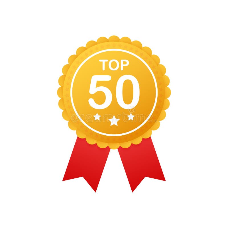 Top 5 Rating Badges. Top Five Badge, Icon, Stamp. Vector Illustration. Stock Vector