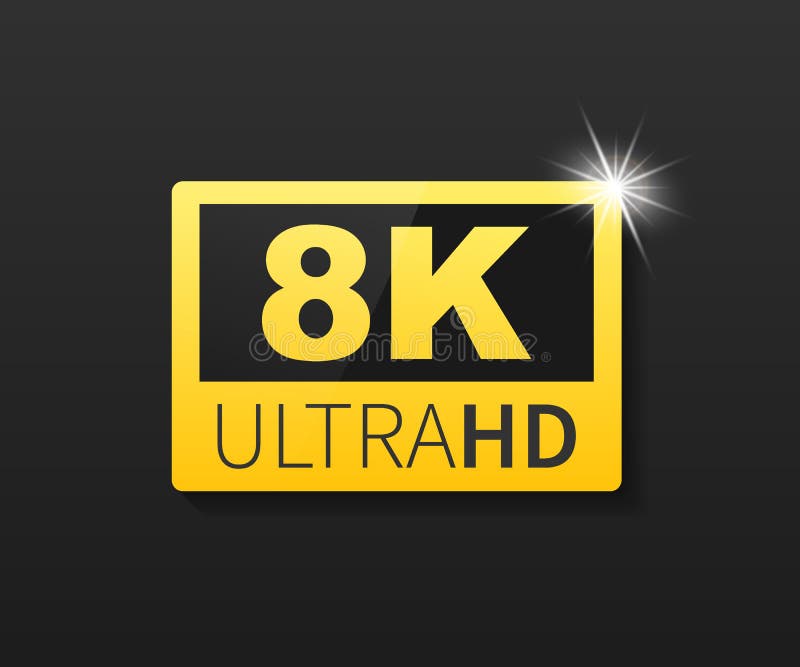 Logo 8K Ultra HD. Vector Illustration Of 8K Video. Stock Illustration