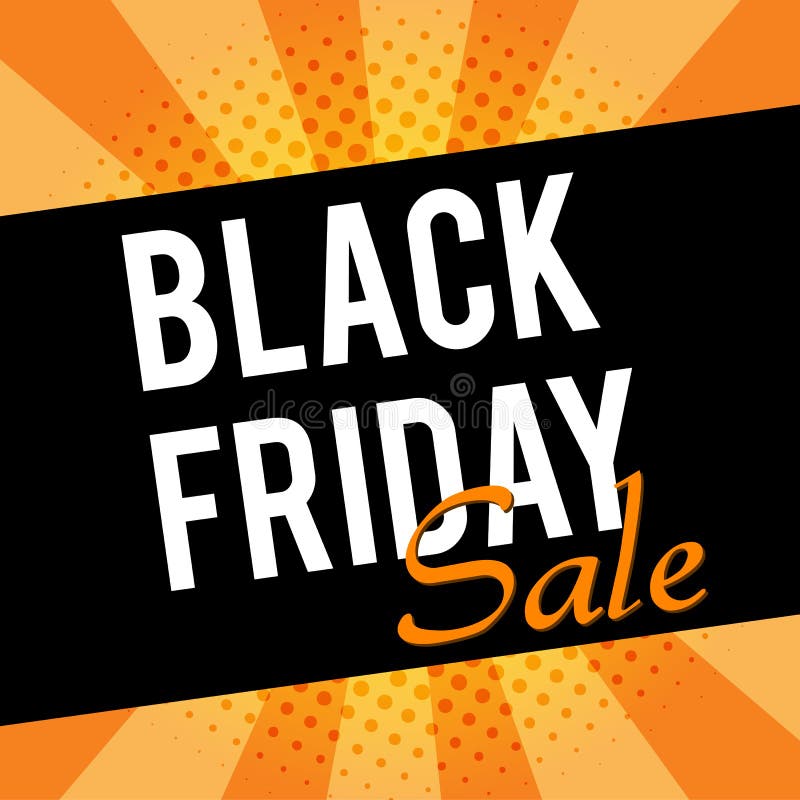 Black Friday Special Offer Sale! Comic speech bubbles. Pop art vector label illustration. Vintage comics book poster on yellow ba vector illustration