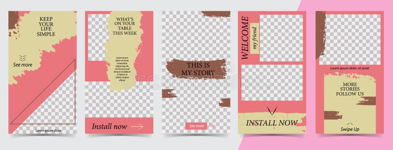 Trendy editable template for social networks stories,instagram stories,vector illustration. Design backgrounds for social media vector illustration Trendy editable template for social networks stories,instagram stories,vector illustration. Design backgrounds for social media vector illustration