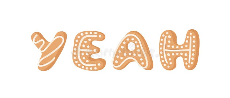 Печенья хлеба имбиря иллюстрации вектора мультфильма формулируют ДА Шрифт рождества руки вычерченный Фактические творческие празд бесплатная иллюстрация