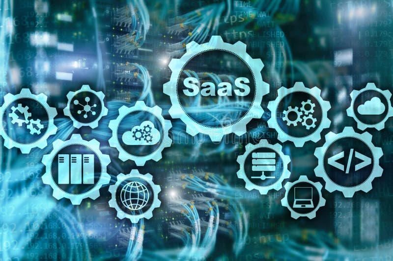 Програмное обеспечение как обслуживание SaaS Концепция программного обеспечения Современная модель технологии на предпосылке комн иллюстрация штока Програмное обеспечение как обслуживание SaaS Концепция программного обеспечения Современная модель технологии на предпосылке комн иллюстрация штока