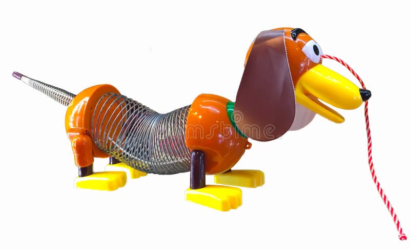 Предпосылка собаки игрушки рассказа игрушки Дисней Pixar Slinky белая стоковые фотографии rf Предпосылка собаки игрушки рассказа игрушки Дисней Pixar Slinky белая стоковые фотографии rf