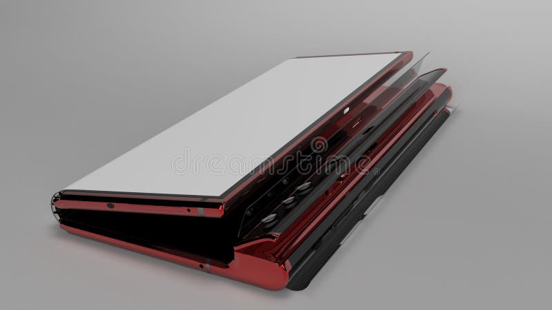 Складывая телефон предпосылки, 3d представляет стоковая фотография Складывая телефон предпосылки, 3d представляет стоковая фотография