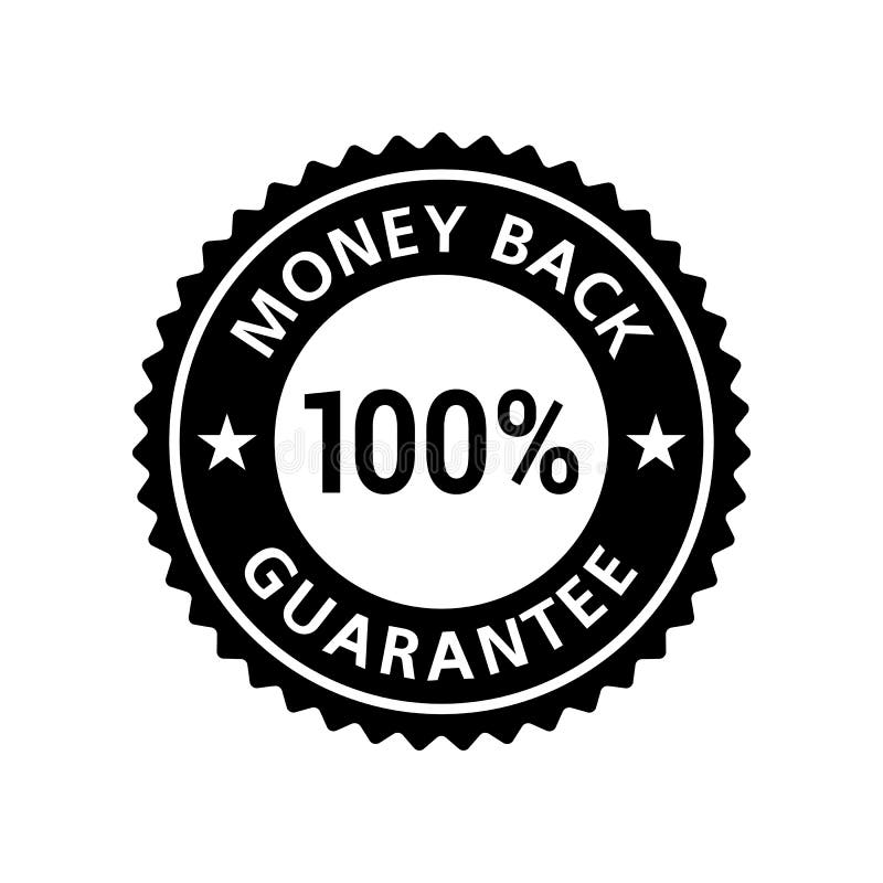 Стикер 100% гарантии задней части денег иллюстрация штока Стикер 100% гарантии задней части денег иллюстрация штока