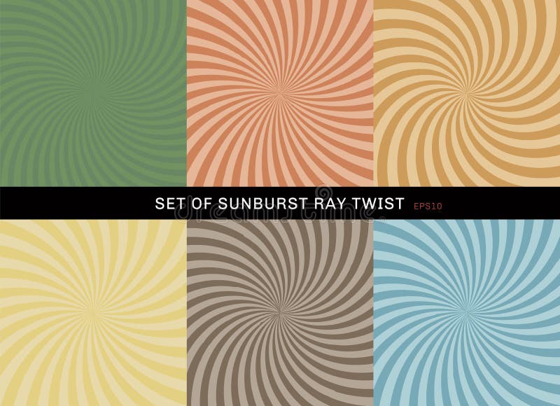 Установите стиля предпосылки извива starburst ретро Собрание зеленого абстрактного sunburst луча радиальное, желтый, голубой, кор иллюстрация вектора Установите стиля предпосылки извива starburst ретро Собрание зеленого абстрактного sunburst луча радиальное, желтый, голубой, кор иллюстрация вектора