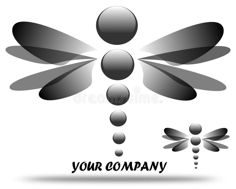 Рисуя dragonfly черноты логотипа компании иллюстрация штока Рисуя dragonfly черноты логотипа компании иллюстрация штока