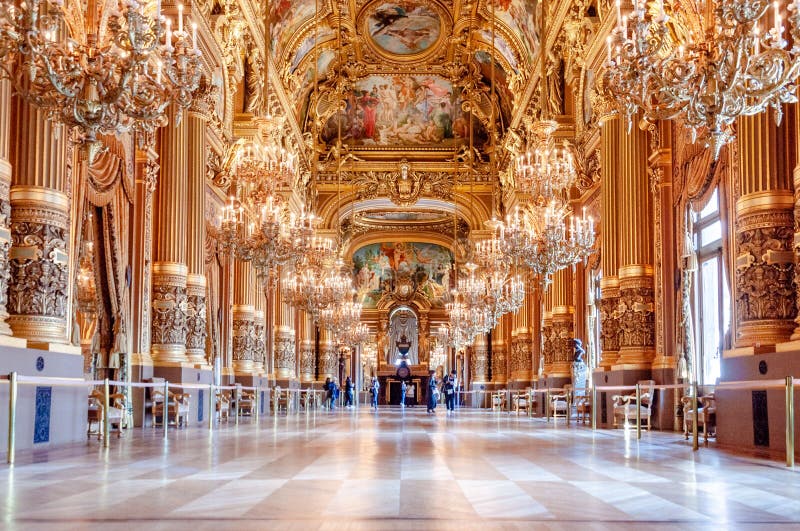 Ópera nacional de Palais Garnier-The de París, salón magnífico imagen de archivo