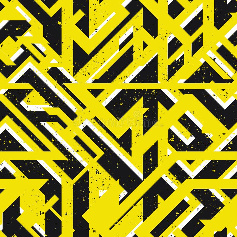 Żółta miastowa geometryczna bezszwowa tekstura ilustracji Żółta miastowa geometryczna bezszwowa tekstura ilustracji