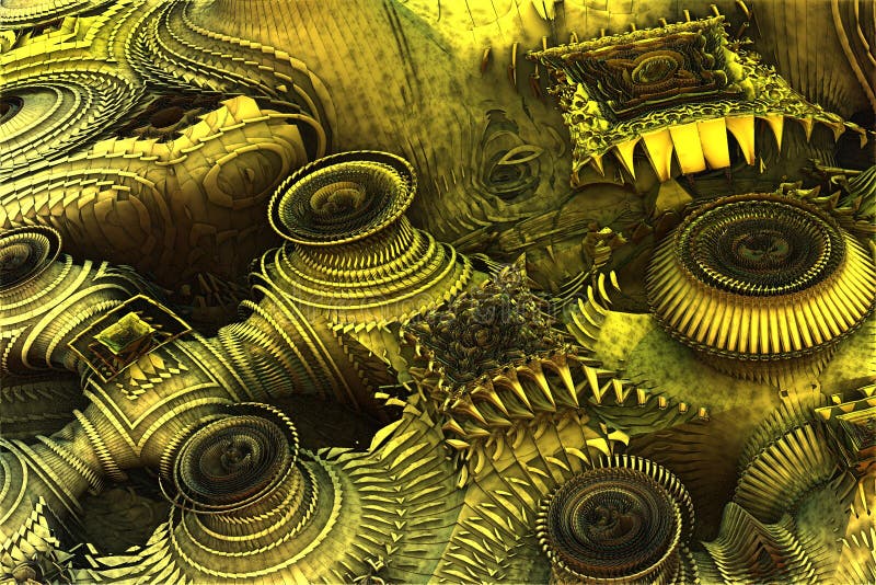 Żółty fractal tło