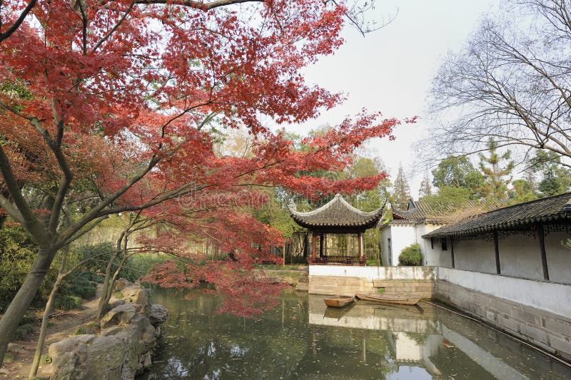 Ödmjuka administratörs trädgård, Suzhou, Kina arkivfoton