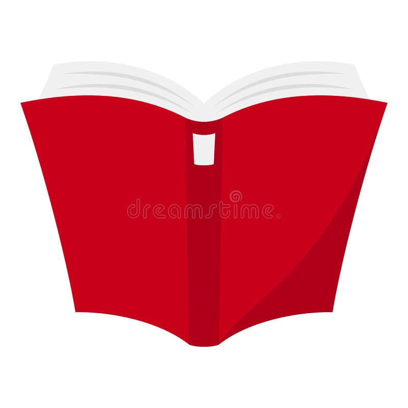 Öffnen Sie die rotes Buch-flache Ikone, die auf Weiß lokalisiert wird lizenzfreie abbildung Öffnen Sie die rotes Buch-flache Ikone, die auf Weiß lokalisiert wird lizenzfreie abbildung