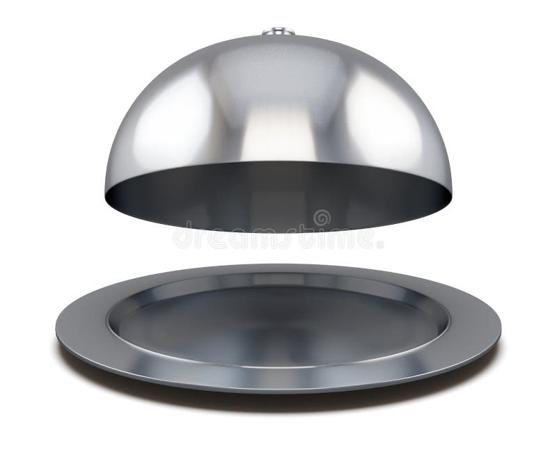 Öffnen Sie Gaststätte Cloche 3d vektor abbildung Öffnen Sie Gaststätte Cloche 3d vektor abbildung