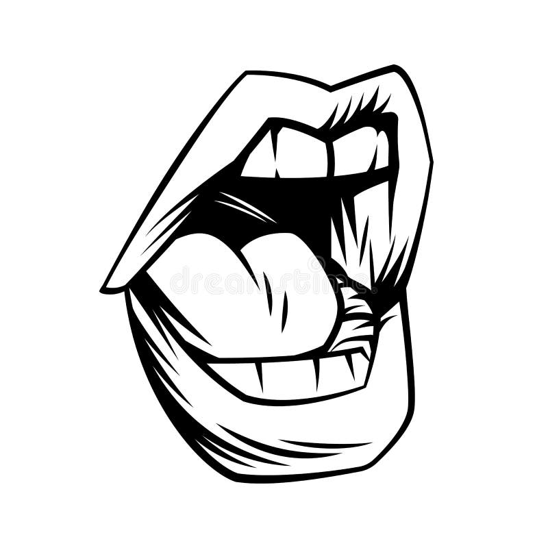 Open mouth in comic style. Vector cartoon illustration. Open mouth in comic style. Vector cartoon illustration