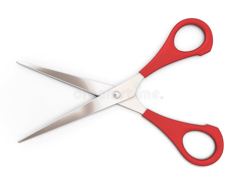 Öffnen Sie rote Scheren auf einem weißen Hintergrund stock abbildung Öffnen Sie rote Scheren auf einem weißen Hintergrund stock abbildung