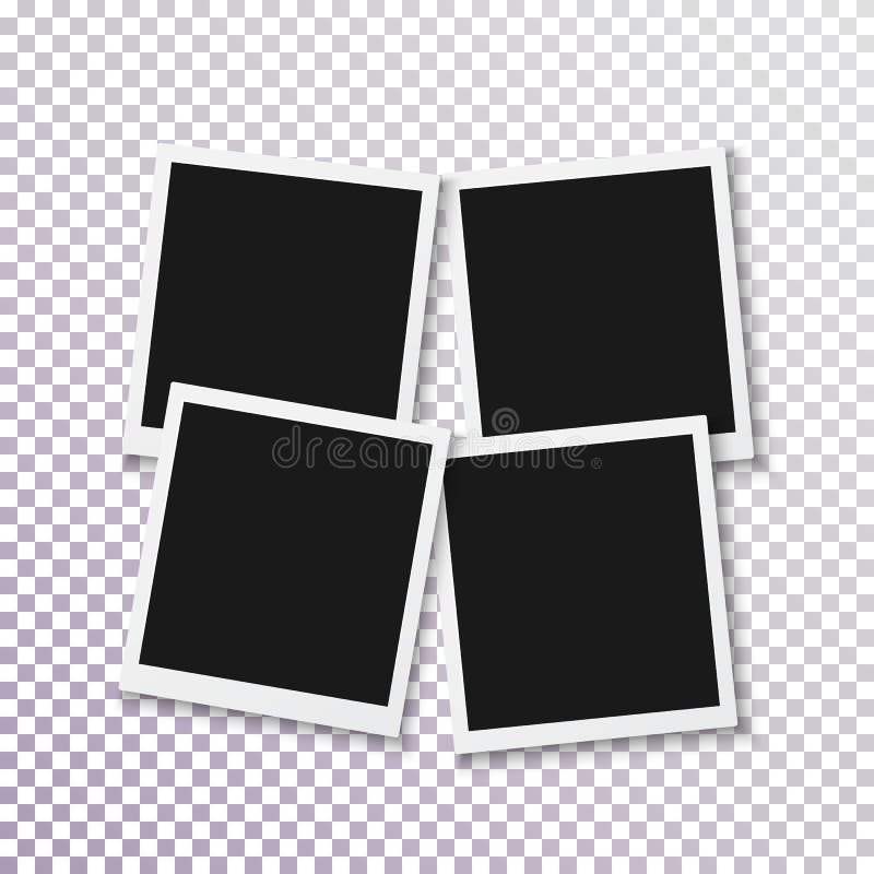 Ögonblicklig fotoram för vektor Mall för fotografi för realistisk fotoram snabb Retro fyrkantigt ögonblickligt foto utformad slag stock illustrationer Ögonblicklig fotoram för vektor Mall för fotografi för realistisk fotoram snabb Retro fyrkantigt ögonblickligt foto utformad slag stock illustrationer