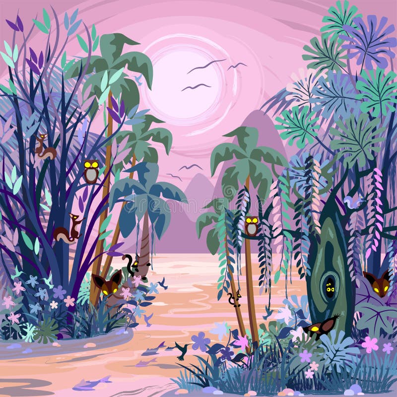 Ögonen av den förtrollade Misty Forest vektor illustrationer Ögonen av den förtrollade Misty Forest vektor illustrationer