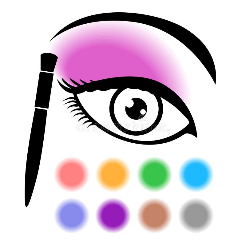 Ögonmakeupsymbol vektor illustrationer Ögonmakeupsymbol vektor illustrationer
