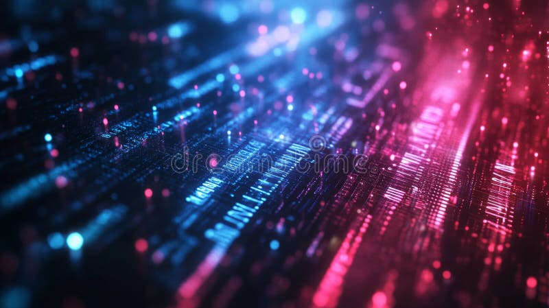Ökad visualisering av kvantkryptografi och säkerhetskoncept stock illustrationer