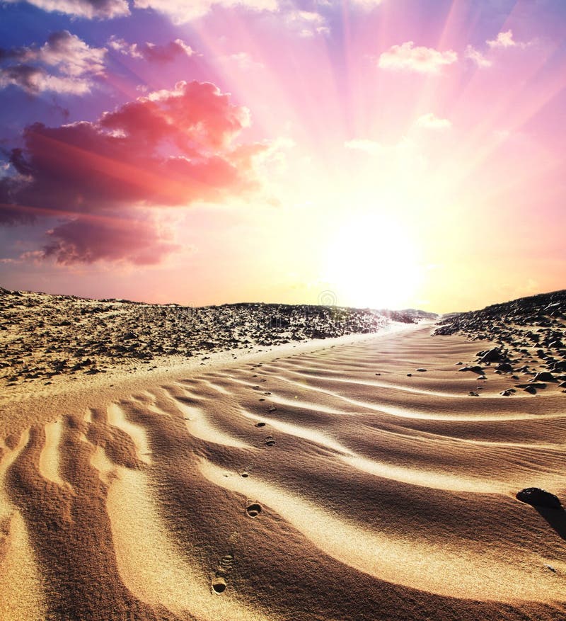 Sunrise scene in Nubian Desert, Sudan. Sunrise scene in Nubian Desert, Sudan