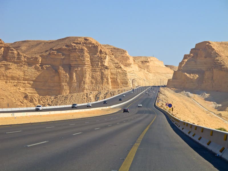 Road in the desert. Riyadh-Makkah highway, Saudi Arabia. Road in the desert. Riyadh-Makkah highway, Saudi Arabia.