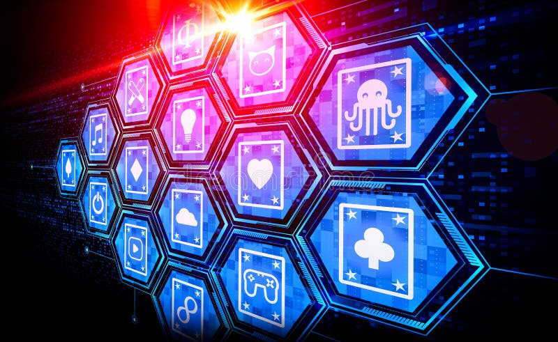 Ökosystem nicht fungibler Token auf einer Blockchain-konzeptuellen Abbildung lizenzfreie abbildung
