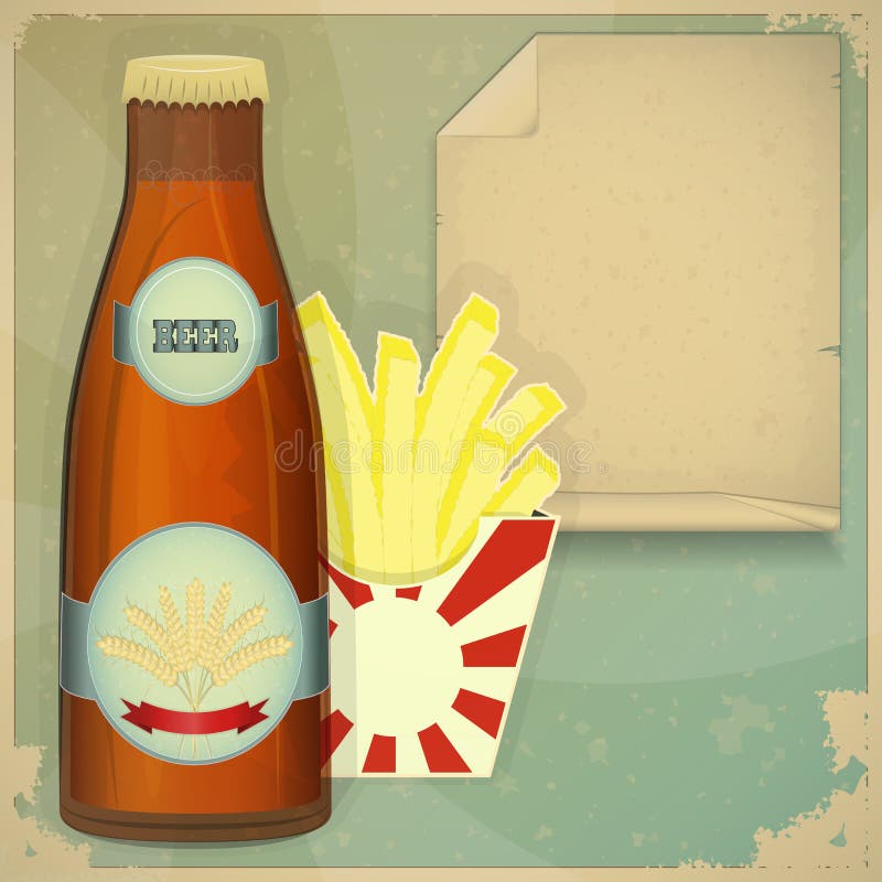 öl chips menyn royaltyfri illustrationer öl chips menyn royaltyfri illustrationer