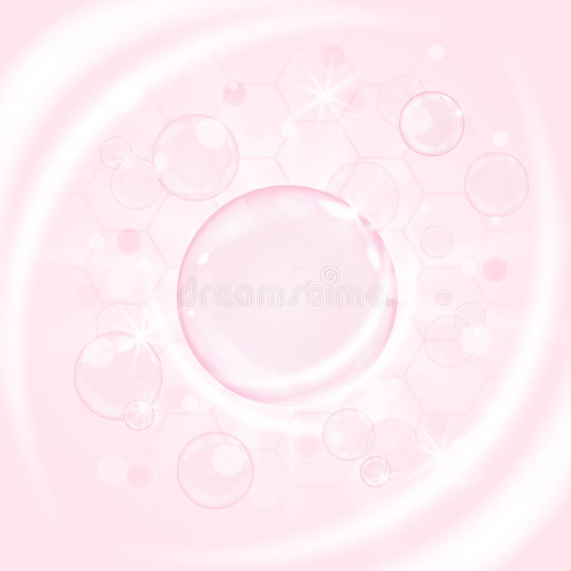 Öl-Vitaminkapsel rosa Kollagenblase brillante. realistische Wasserserumtröpfchen-Entwurfsschablone zur Anzeige. Vektor vektor abbildung