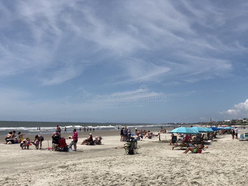 Ön av gömma i handflatan stranden i South Carolina royaltyfri bild
