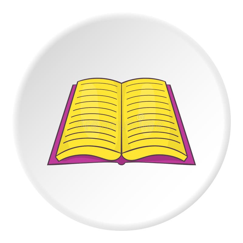 Öppen bok med textsymbolen, tecknad filmstil vektor illustrationer Öppen bok med textsymbolen, tecknad filmstil vektor illustrationer