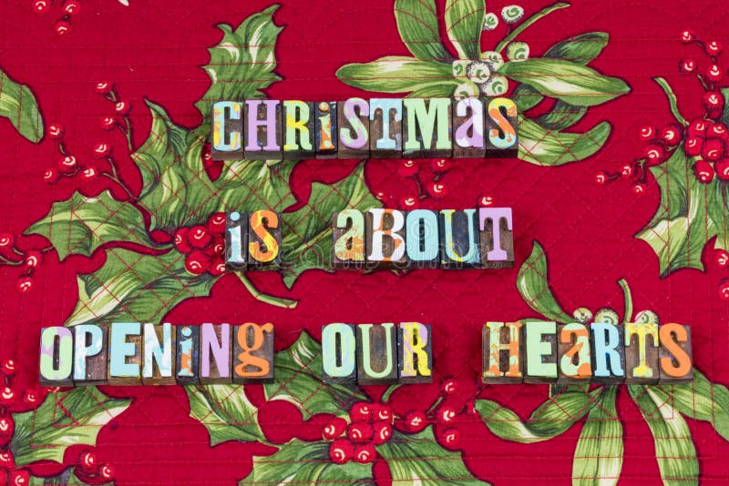 Öppen hjärtavälgörenhet att ge jultypografi