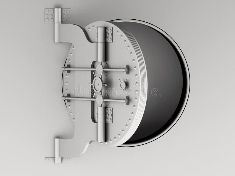 öppen metallisk dörr för valv för bank 3d stock illustrationer öppen metallisk dörr för valv för bank 3d stock illustrationer