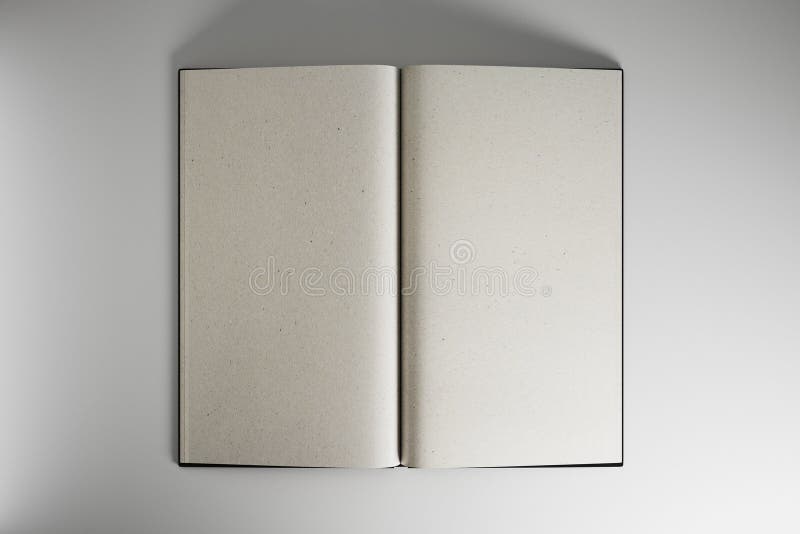 Öppna en bok med tomma modeller av miljöblad i ljusbakgrund, copyspace stock illustrationer Öppna en bok med tomma modeller av miljöblad i ljusbakgrund, copyspace stock illustrationer
