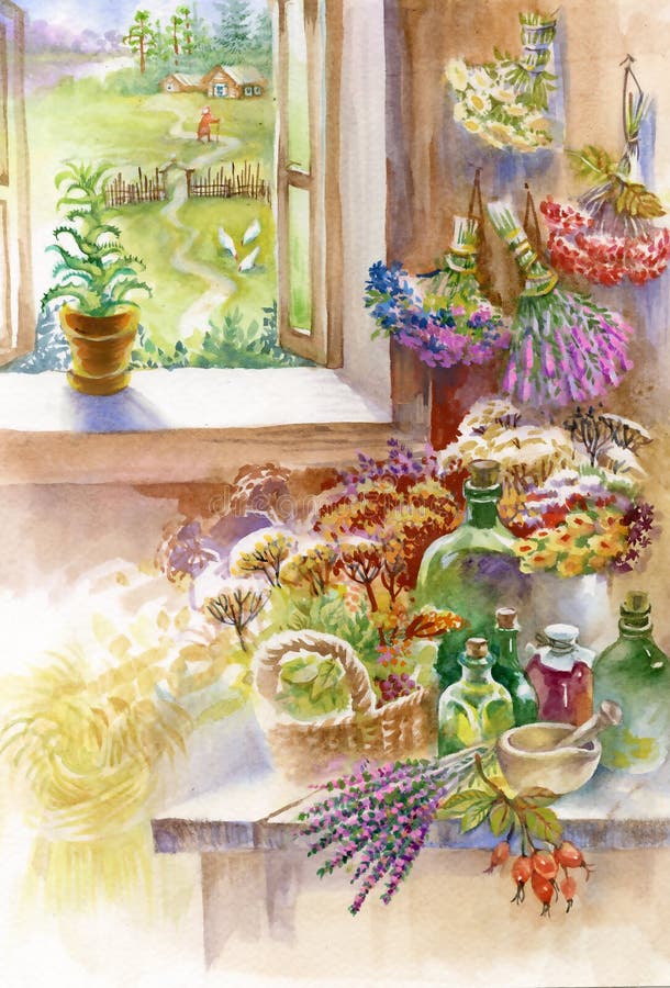 Örter hemma royaltyfri illustrationer Örter hemma royaltyfri illustrationer