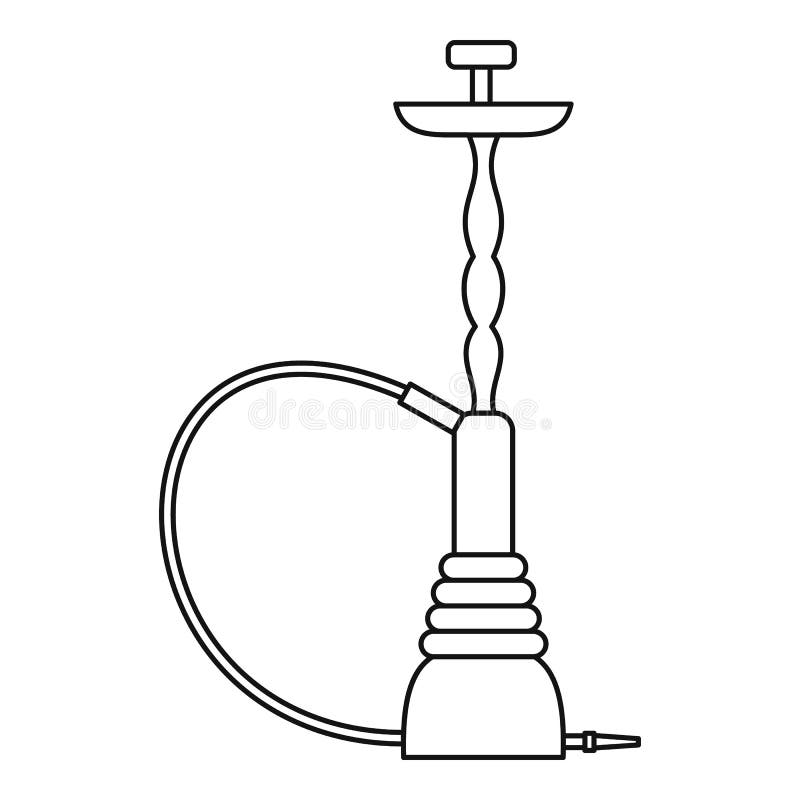 Östlig vattenpipasymbol, översiktsstil stock illustrationer Östlig vattenpipasymbol, översiktsstil stock illustrationer