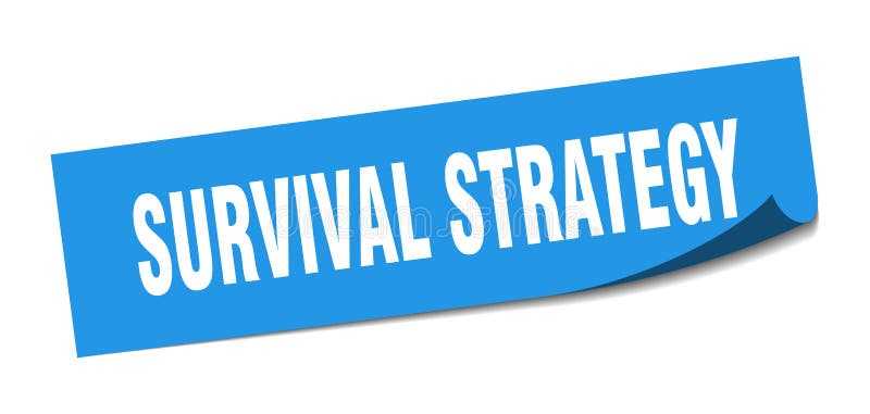 överlevnadsstrategidekal kvadrattecken för överlevnadsstrategi överlevnadsstrategi stock illustrationer