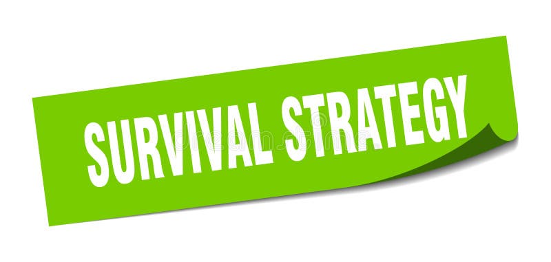 överlevnadsstrategidekal kvadrattecken för överlevnadsstrategi överlevnadsstrategi royaltyfri illustrationer