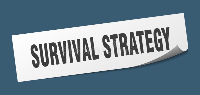 överlevnadsstrategidekal kvadrattecken för överlevnadsstrategi överlevnadsstrategi stock illustrationer