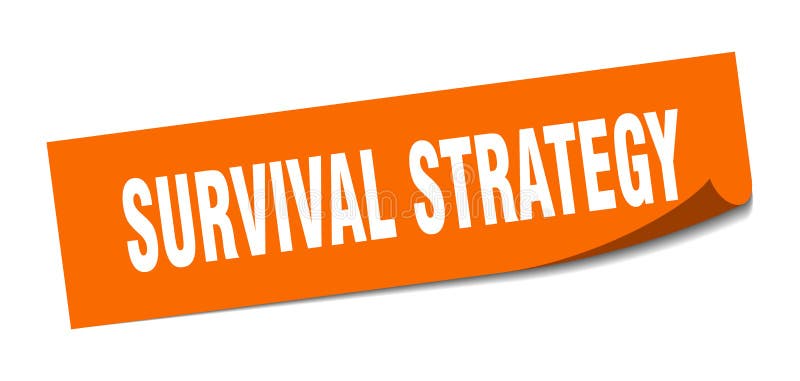 överlevnadsstrategidekal kvadrattecken för överlevnadsstrategi överlevnadsstrategi royaltyfri illustrationer