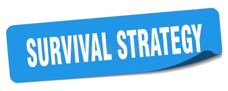 överlevnadsstrategidekalett. överlevnadsstrategietikett stock illustrationer