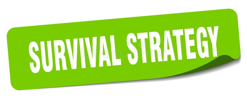överlevnadsstrategidekalett. överlevnadsstrategietikett royaltyfri illustrationer