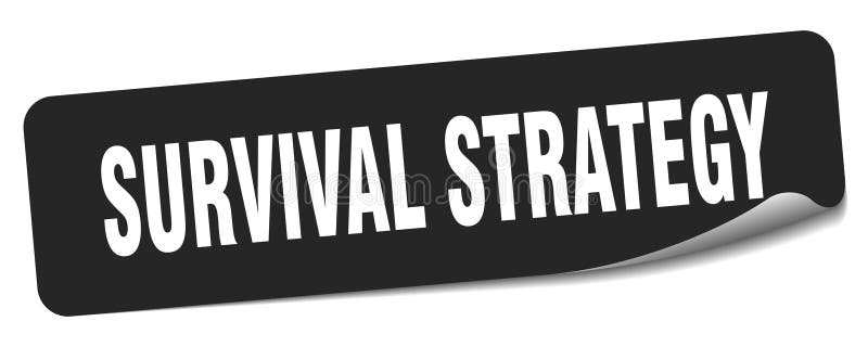 överlevnadsstrategidekalett. överlevnadsstrategietikett vektor illustrationer