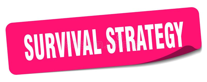 överlevnadsstrategidekalett. överlevnadsstrategietikett vektor illustrationer