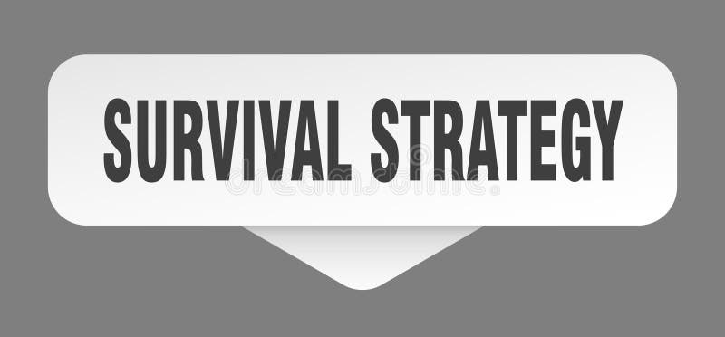 överlevnadsstrategidekalett. överlevnadsstrategitecken isolerat på grå bakgrund vektor illustrationer