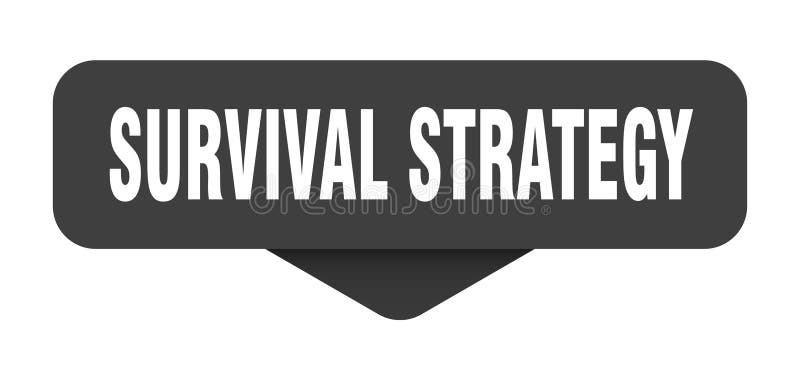 överlevnadsstrategidekalett. överlevnadsstrategitecken på öppen bakgrund royaltyfri illustrationer
