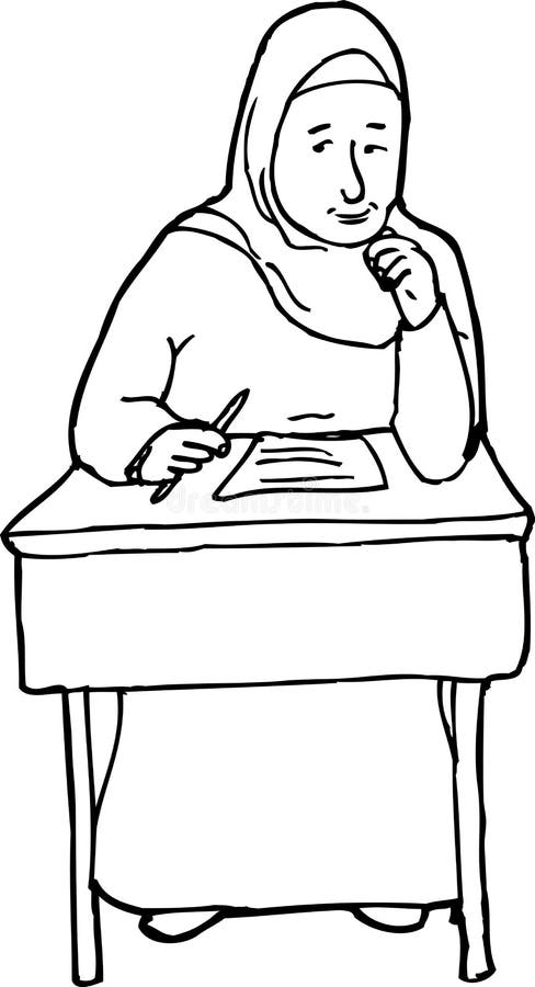 Översikt av den gulliga studenten Daydreaming royaltyfri illustrationer Översikt av den gulliga studenten Daydreaming royaltyfri illustrationer