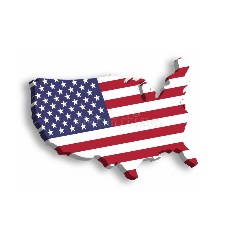 översikt 3D av USA, aka Amerikas förenta stater, i en form av USA-översikten Vektorillustration med tappad skugga på royaltyfri illustrationer översikt 3D av USA, aka Amerikas förenta stater, i en form av USA-översikten Vektorillustration med tappad skugga på royaltyfri illustrationer