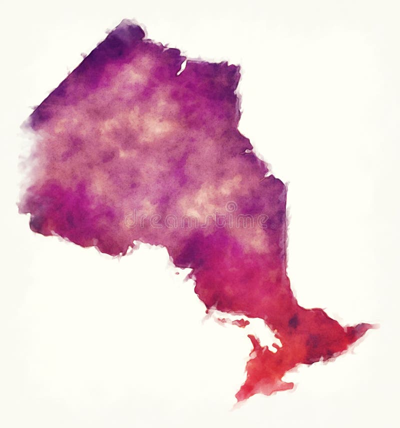 Översikt för Ontario landskapvattenfärg av Kanada framme av vita lodisar vektor illustrationer Översikt för Ontario landskapvattenfärg av Kanada framme av vita lodisar vektor illustrationer