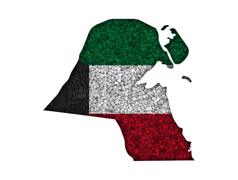 Översikt och flagga av Kuwait på vallmofrön royaltyfri illustrationer Översikt och flagga av Kuwait på vallmofrön royaltyfri illustrationer